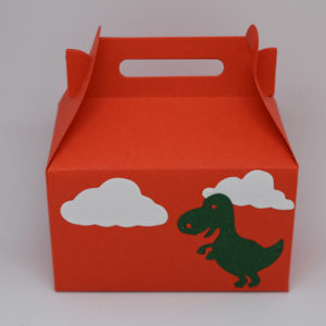 Handgemaakte rechthoekige doosjes met dinosaurus
