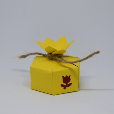 Handgemaakte zeshoekige doosjes met bloemen